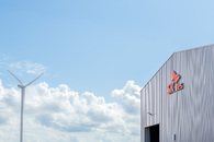 SK tes Rotterdam Battery Recycling Facility Exterior with Wind Turbine Thumbnail